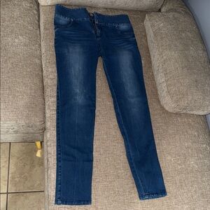Women's Dark Blue Skinny Jeans - Stretch Denim